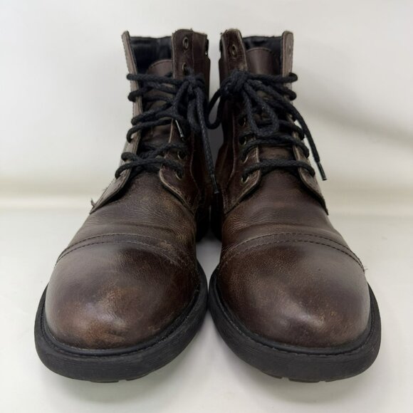 Frye Men\'s Brown Leather Lace-Up Boots -zipper main image 7